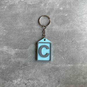 Personalised Initial keyring (3D Printed) Letter c