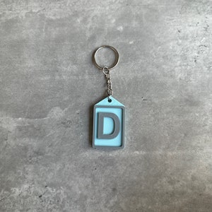 Personalised Initial keyring (3D Printed) Letter D