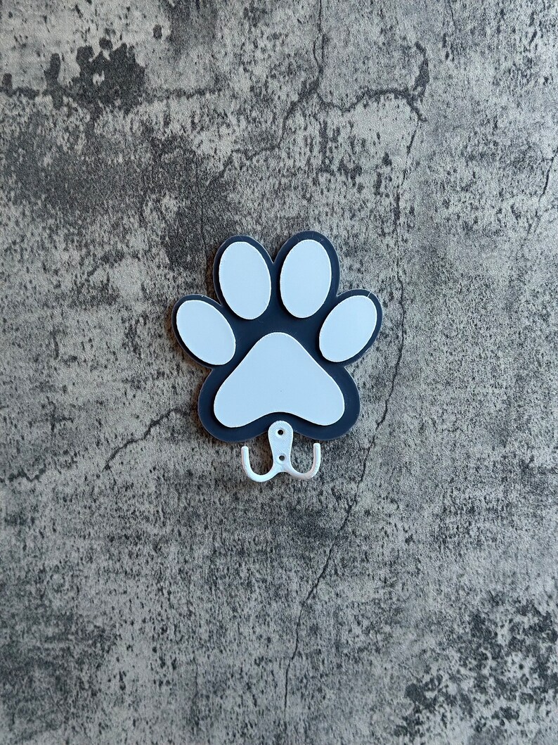Dog Paw Print Hook With PERSONALIZED NAME Paw Print Wall Organizer for
