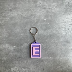 Personalised Initial keyring (3D Printed) Letter E