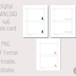 Kerstnoot Afdrukbare 4x6 Notitiekaart PDF Indexkaart Papier Notitiekaarten Digitale Notitiekaarten PDF Notitiekaart Vakantie notitiekaart Sjabloon