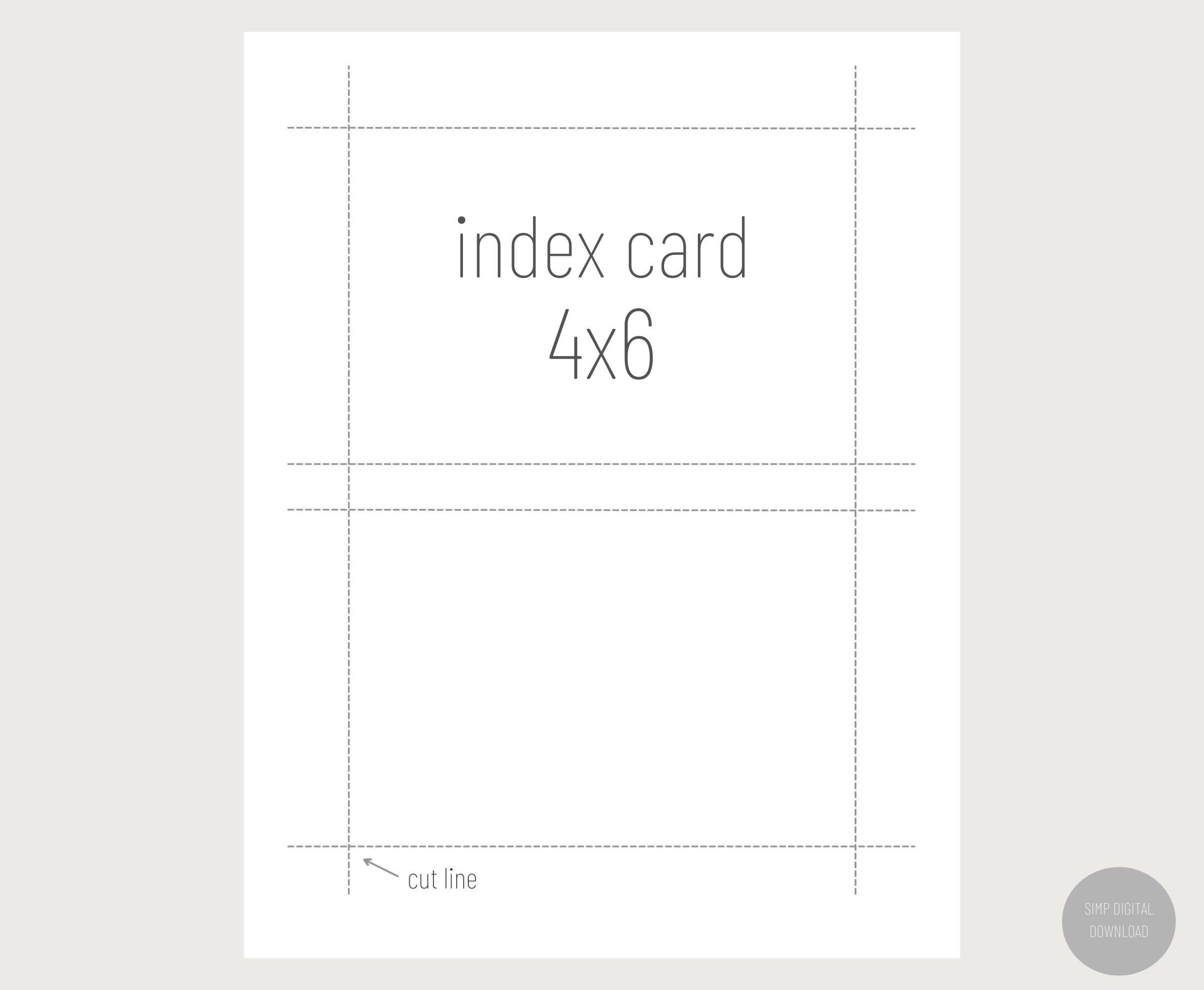 Printable Index Card Templates: 3×5 and 4×6 – Tim's Printables