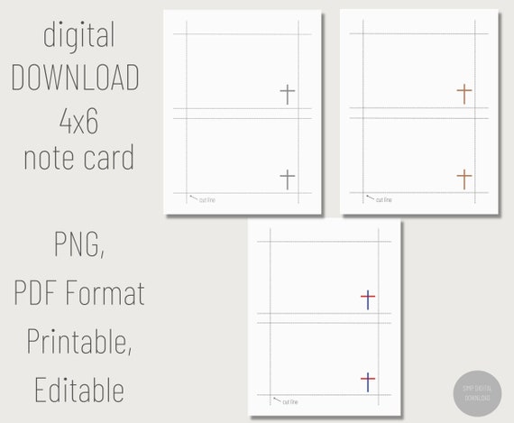 Printable 4x6 Note Card PDF Index Card Paper Note Cards Digital Note Cards  Editable PDF Note Card Note Card Template 