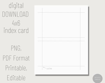 Printable 4x6 Index Card, Printable Note Cards, Printable Index Cards,  Blank Index Cards, Index Card PDF, Index Card Template,flash Cards -   Norway