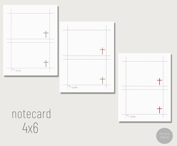 Printable 4x6 Note Card PDF Index Card Paper Note Cards Digital