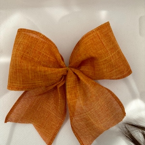 6 Medium Orange Fall Bow for Tree Decor, Gift Packages, Wreaths, and Home Decor