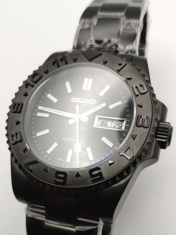 Seiko Modern Classic Mod With Matte Black Dial and Stainless - Etsy