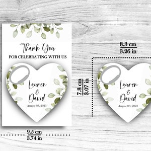 Bottle opener Wedding favors for guests in bulk, heart shape Wedding Magnet, Save the date magnets, personalised wedding favours zdjęcie 9