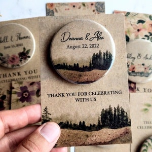 Wedding Party Favors for Guests in bulk  / Magnet Wedding Favors /  Wedding Rustic Favors