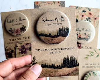 Wedding Party Favors for Guests in bulk  / Magnet Wedding Favors /  Wedding Rustic Favors