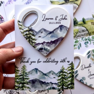Personalized Magnet Bottle Opener Wedding Favor - Wedding Favor For Guests in Bulk - Magnetic Bottle Opener - Heart Shaped Bottle Opener