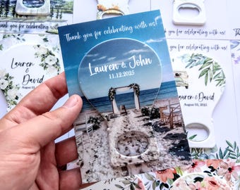 Lembrancinha de casamento com tema de oceano, lembrancinha de casamento na praia, lembrancinhas de casamento para convidados, ímã abridor de garrafas personalizado