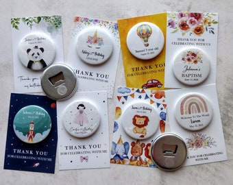 Personalized Birthday Magnet Bottle Opener Favors - Bulk Party Gifts