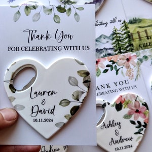 Custom Wedding Favor For Guests in Bulk, Customizable Bottle Opener , Save The Date Magnets, Engagement Favors ,