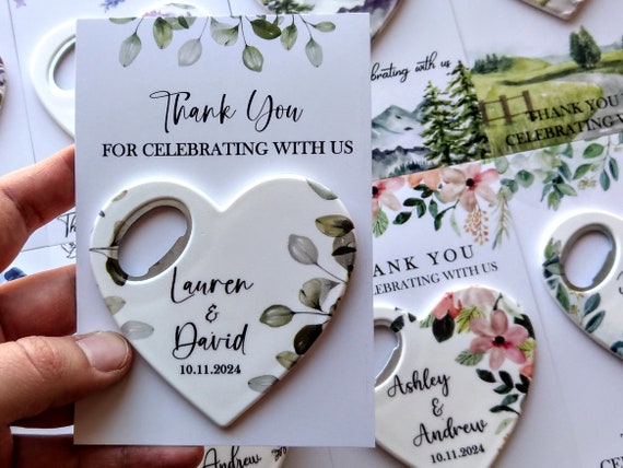 wedding bottle opener magnet , Custom Wedding Favor , Heart Bottle Opener Magnet, Save The Date