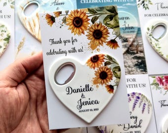 Sunflower Magnet Bottle Opener Favors: Wedding, Party Thank You Gifts