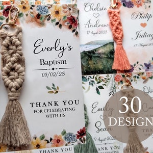 Macrame Keychain Baptism Favors: Handmade Christening Gift