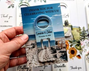 50 Pcs Wedding Magnet Favors: Custom Bottle Opener, Engagement Anniversary Favors