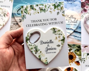 Flaschenöffner Hochzeitsbevorzugung, personalisierte Flaschenöffner, Save The Date, 50 Stück. Gastgeschenke für Hochzeitsgäste