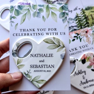 Hochzeit Magnet, Hochzeitsgeschenke, Verlobungsgeschenke, Flaschenöffner in Herzform, Save The Date Magnet, 50 Stück Hochzeit Gastgeschenk