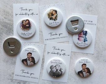 Personalized Wedding Bottle Opener Magnet Favors