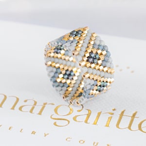 Peyote Ring Pattern, Even Count Beading Tutorial, Miyuki Delica Seed Beads PDF - Rae