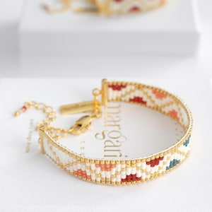 Geometric Loom Bracelet Pattern, Modern Abstract Bead Loom Pattern, Miyuki Delica Bracelet, Instant Download Bead Pattern - Boryana