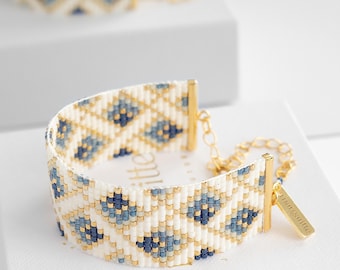 Geometric Loom Bracelet Pattern, Abstract Bead Loom Pattern, Miyuki Delica Bracelet, Cross Stitch Instant Download Pattern - Alice