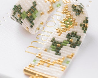 Floral Loom Bead Armband Muster, ethnischen geometrischen Bead Loom Muster, Miyuki Delica Folklore Armband, Instant Download - Bea