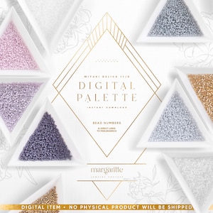 Pastel Miyuki Delica Bead Set, DIGITAL Miyuki Delica Color Palette, Violet Gold Miyuki Delica - CP5