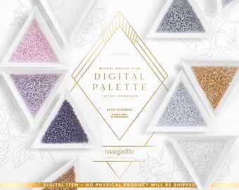 Pastel Miyuki Delica Bead Set, DIGITAL Miyuki Delica Color Palette, Violet Gold Miyuki Delica - CP5