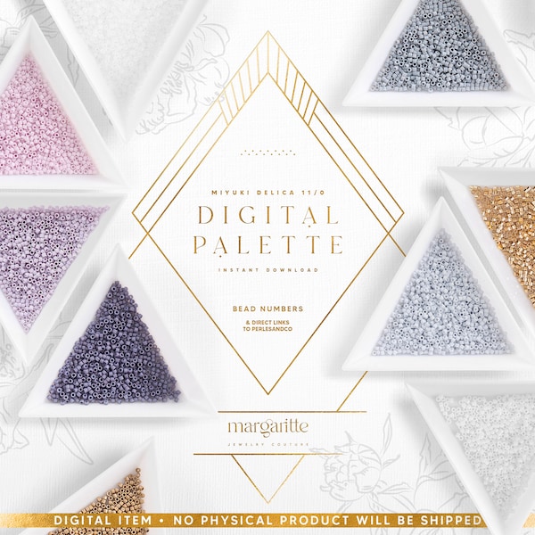 Pastell Miyuki Delica Perlen Set, DIGITAL Miyuki Delica Farbpalette, Violet Gold Miyuki Delica - cp5