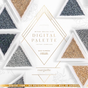 Set di perline pastello Miyuki Delica, tavolozza di colori DIGITALI Miyuki Delica, blu grigio oro Miyuki Delica - CP3