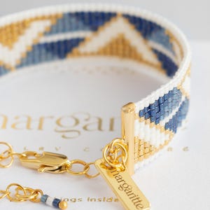 Miyuki Loom Bracelet Pattern, Geometric Bead Loom Pattern, Miyuki Delica Bracelet, Cross Stitch Art Deco Instant Download Pattern - Aria image 4