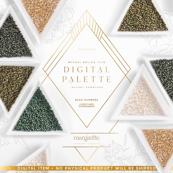 Grüngold Miyuki Delica Perlenset, DIGITALE Miyuki Delica Farbpalette – CP4