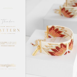 Loom Bracelet Pattern, Modern Geometric Bead Loom Pattern, Miyuki Delica Bracelet, Art Deco Instant Download Bead Pattern - Theadore