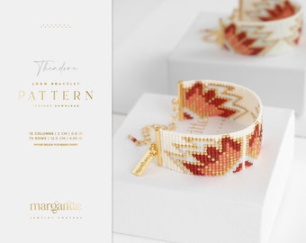 Loom Bracelet Pattern, Modern Geometric Bead Loom Pattern, Miyuki Delica Bracelet, Art Deco Instant Download Bead Pattern - Theadore