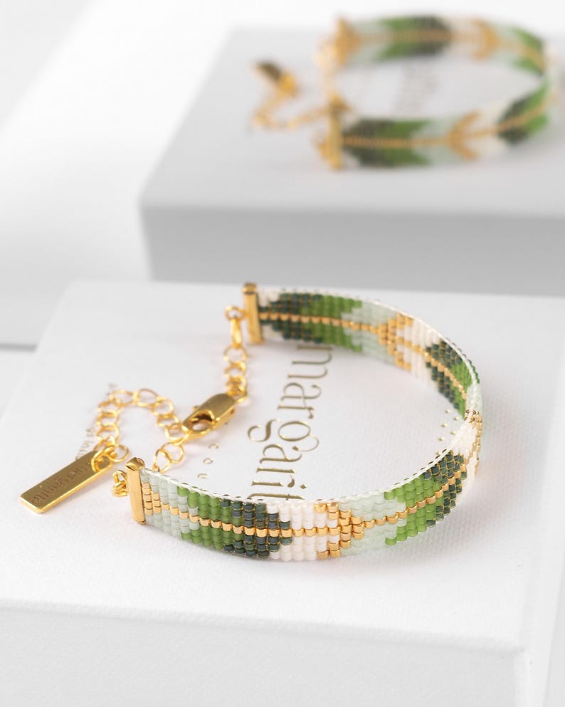 Patrón de telar de cuentas, patrón de pulsera Miyuki, patrón de telar geométrico de cuentas, pulsera Miyuki Delica, descarga instantánea - Adrianne imagen 2