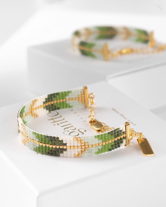 Bead Loom Pattern, Miyuki Bracelet Pattern, Geometric Loom Bead Pattern, Miyuki Delica Bracelet, Instant Download - Adrianne