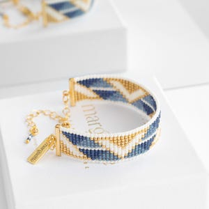 Miyuki Loom Bracelet Pattern, Geometric Bead Loom Pattern, Miyuki Delica Bracelet, Cross Stitch Art Deco Instant Download Pattern - Aria image 5