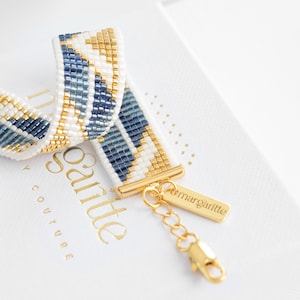 Miyuki Loom Bracelet Pattern, Geometric Bead Loom Pattern, Miyuki Delica Bracelet, Cross Stitch Art Deco Instant Download Pattern - Aria image 2