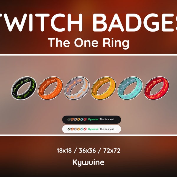 The One Ring #2 - LOTR - Twitch Sub / Cheer Badge - Instant download.