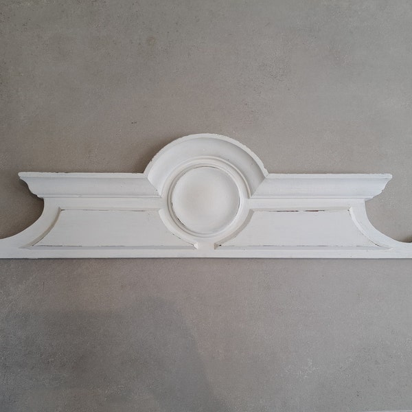 French Antique Style Wooden Decorative Pediment / French Carved Wooden Pediment / French Architectural Details / Door Decoration / Fronton
