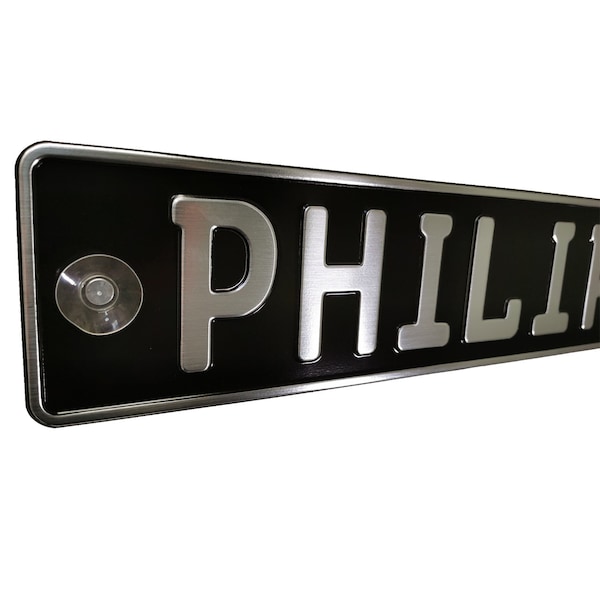 1 sign name plate truck driver car driver anthracite silver colored TRUCK fun sign