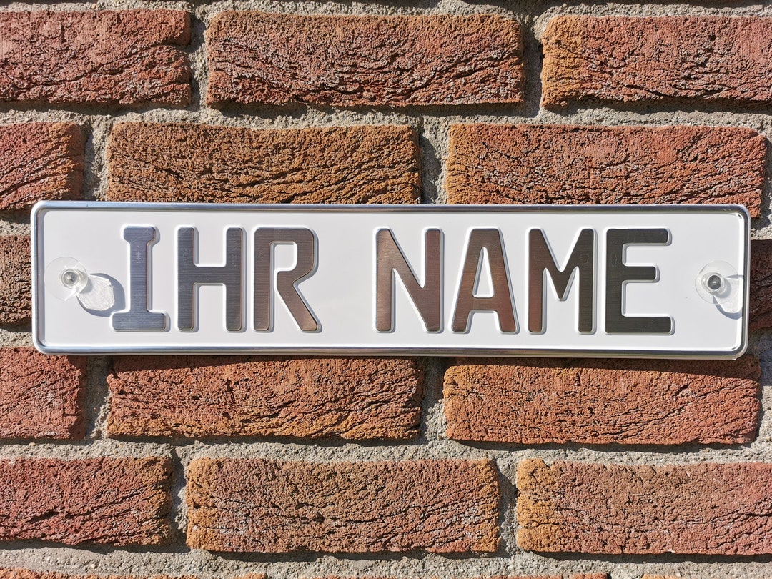 1 Sign Name Plate Truck Driver Car Driver White With Text Gold Colored