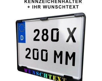 1 St Kennzeichenhalter 280 x 200 mm Text Farbig Wunschbeschriftung Traktor, PKW, LKW,BUS