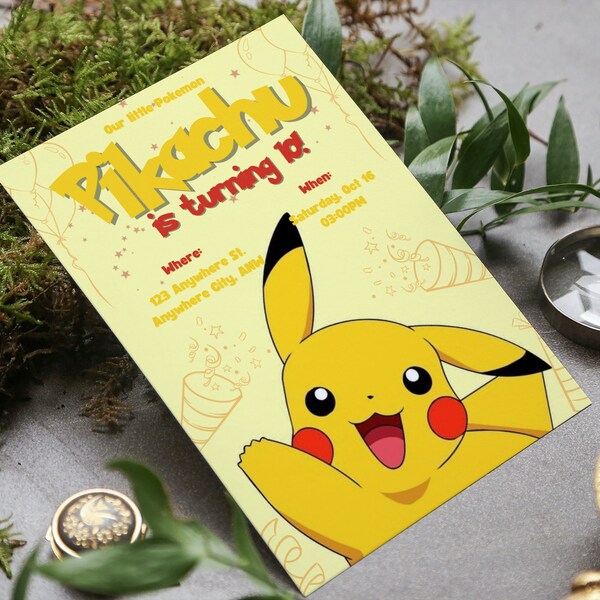 Pikachu Invitation for Pikachu Birthday Party Invite for Pokemon Party Invitation Template for Pokemon Party Invite Pikac Birthday