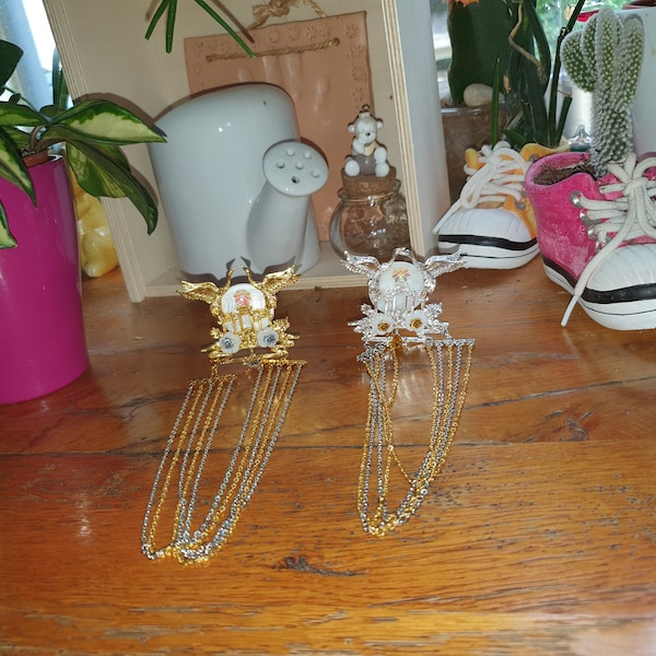 "Robot" hair pin for women, gold-silver plated, for hanfu/for everyday life/to offer