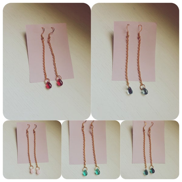 Lot de 15 boucles d'oreilles "Gouttes suspendues", plaqué or, pour hanfu, pour le quotidien, pour offrir