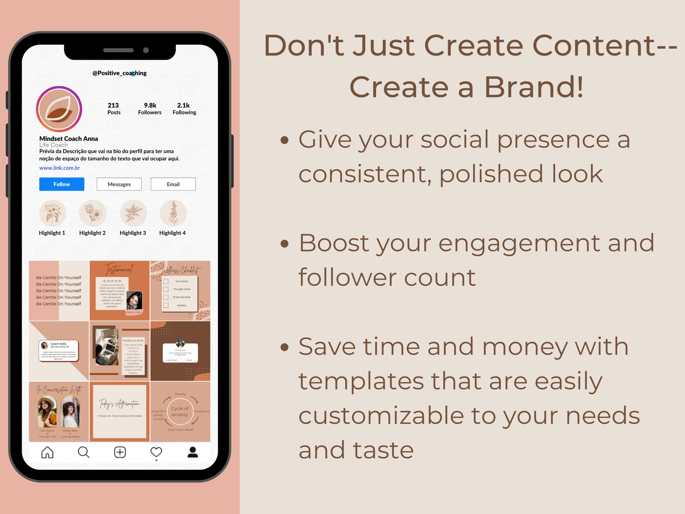50 Canva Templates for Coaches, Instagram Post, Instagram Stories ...